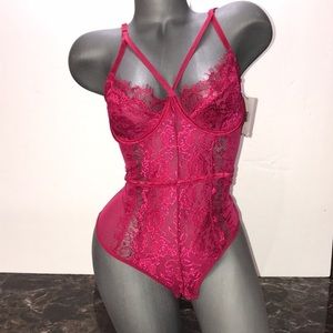 French Affair Lace Teddy Bodysuit Lingerie Underwire. NWT